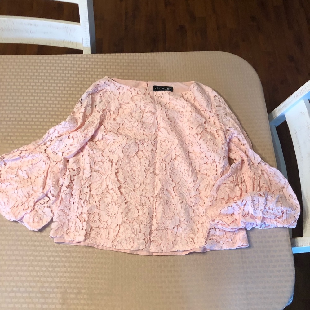 laundry by shelli segal bell sleeve lace top